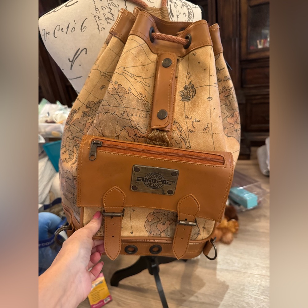 Tan and Brown Men's or women Backpack vintage great shape